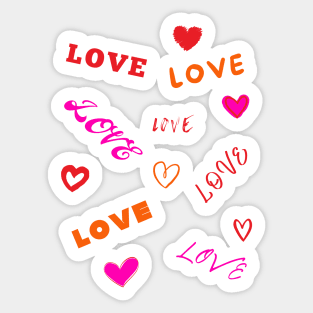 Love and Hearts Sticker
